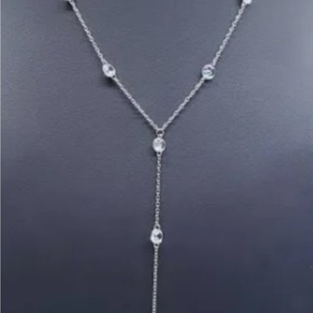 Kenneth Jay Lane CZ “Y” necklace